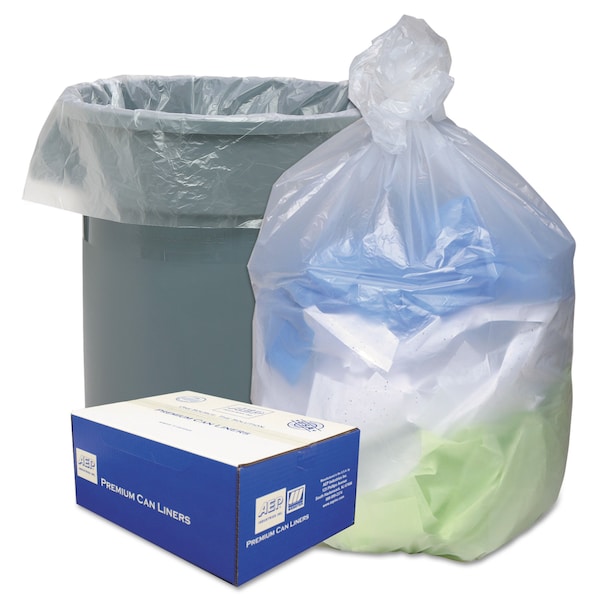 Ultra Plus 45 gal Trash Bags, 33 in x 48 in, Heavy-Duty, 12 microns, Natural, 250 PK WHD4812 - main
